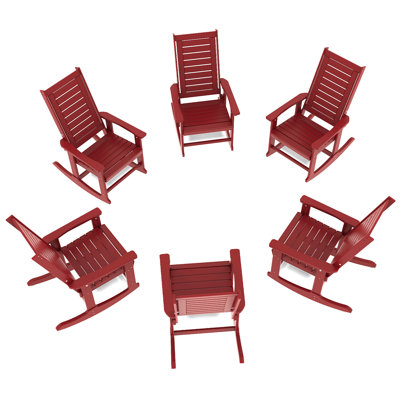 Chaise berçante d'extérieur Hdpe (ensemble de 6)