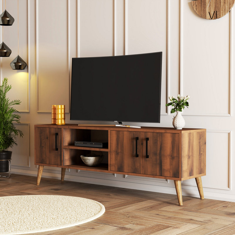 Bardot Unfinished TV Stand for TVs up to 48", Walnut