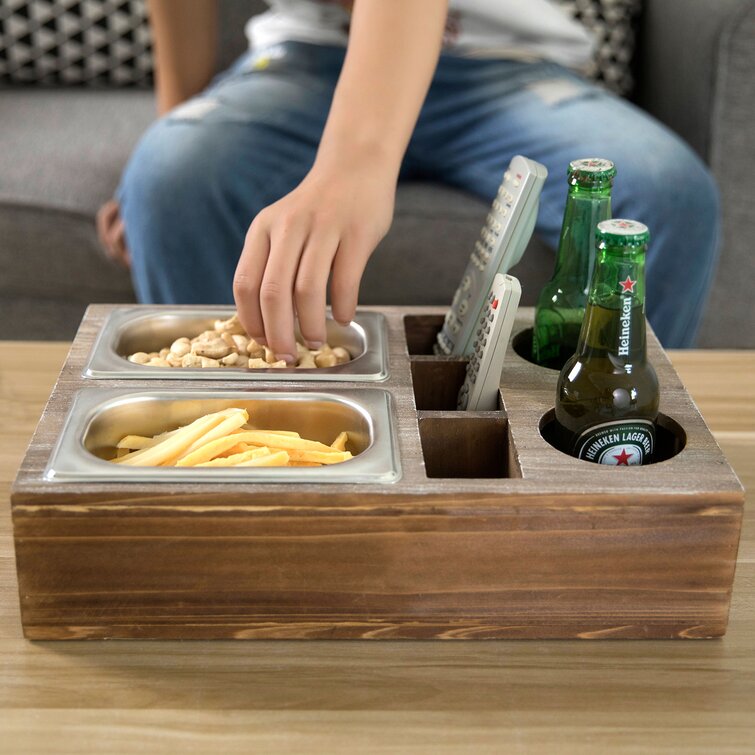 Gracie Oaks Ephratah Couch Snacks Serving Tray Caddy & Reviews