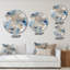 «Blue and Gold Marble Clouds I», art mural moderne en métal-68852131