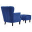 Medaryville Velvet Wingback Chair with Footstool-2098196382