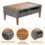 Ensemble de canapé en osier toutes saisons 6 pièces, canapé d'extérieur en rotin avec coussins, pieds et table en bois, beige