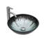 Lavabo vasque en verre trempé craquelé artistique avec bonde escamotable, meuble-lavabo de salle de bain ovale en verre trempé