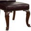 Chaises d'appoint de salle à manger traditionnelles, bois massif cerisier brun, revêtement foncé, 2 chaises en bois, dossier et rembourré, style luxueux