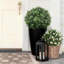 Artificial Boxwood Topiary Ball, 2 Pack Artificial Plants Outdoor, Fake Flowers Plastic Faux Shrubs Evergreen Greenery for Front Door Garden Indoor Home Decor
