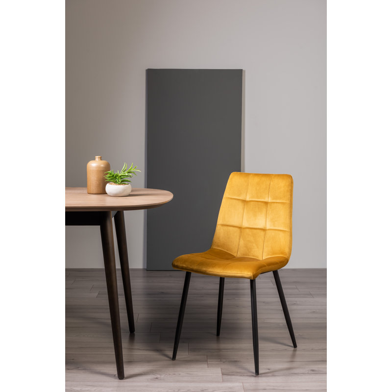 Cressida 283.97cm H Polyester Blend Upholstered Side Chair, Mustard