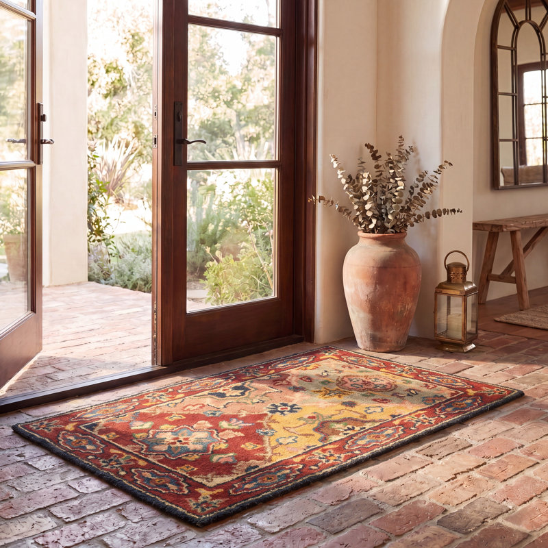 Balthrop Hand Tufted Wool Oriental Rug, Rectangle 2' x 3'