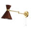 Applique murale à bras pivotant à DEL en métal et en rotin 1 lumière Mid-Century Acacio 25 po avec chaînette Acacio-1441879953