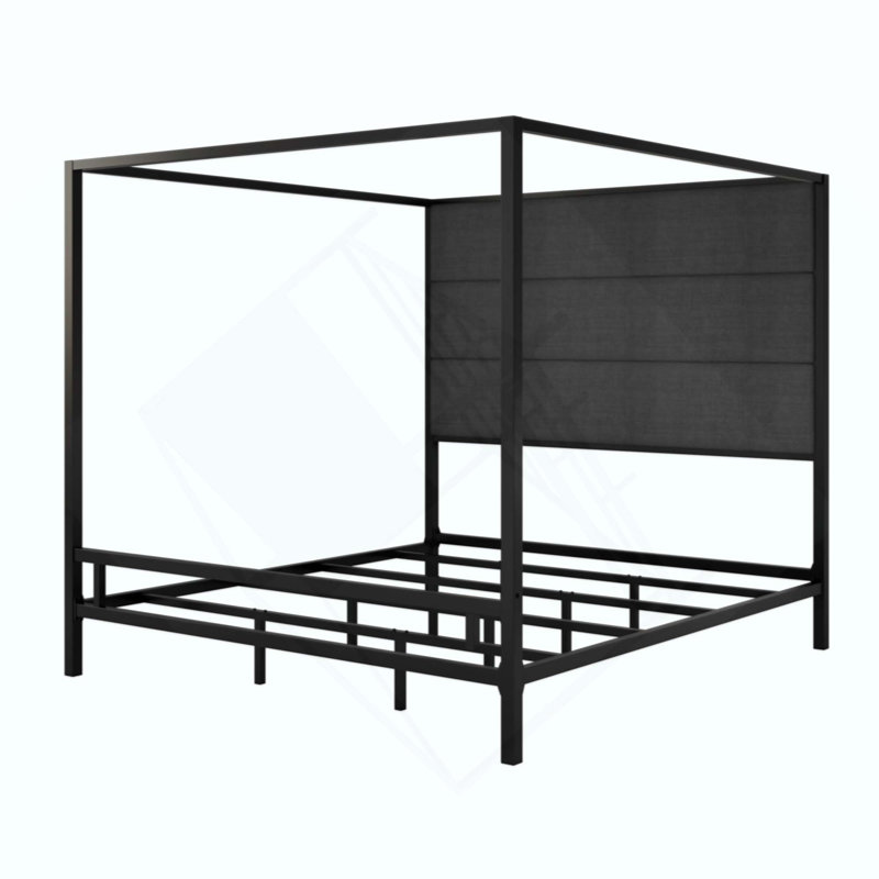 Bed, Très grand lit, Black,Dark Grey