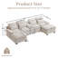 Canapé modulaire surdimensionné en chenille avec deux repose-pieds amovibles console de rangement avec porte-gobelets USB et haut dossier-410501500