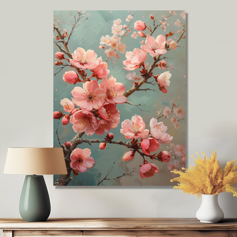  «Cherry Blossom» - Décoration murale cerisier en fleurs, White Floater Framed, 32" H x 24" W