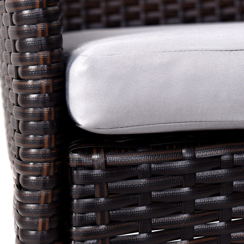 Chaise de patio avec coussins Anaid, Brun