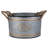 3 Metal Decorative Pots With Rope Handles And Gold Ornament Detail, Grey Multi - Tint, Space Saving Storage Option, 4.2 Lbs Of Nesting Details, Multi, Galvanized Metal, Cottage Aesthetic, Storage,