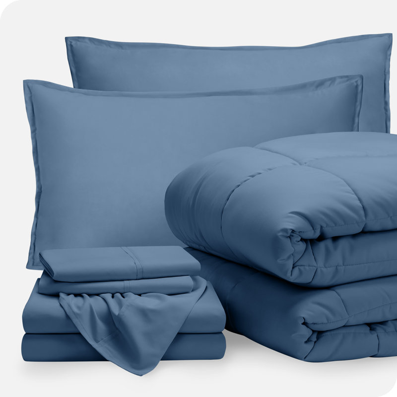 Ensemble de lit dans un sac, Bleu couronne / bleu couronne, Édredon grand + taies d'oreiller