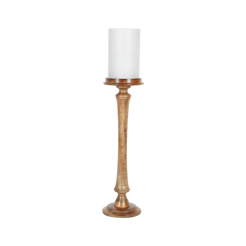 Wood Tabletop Hurricane, 75 cm H x 16.5 cm W x 16.5 cm D