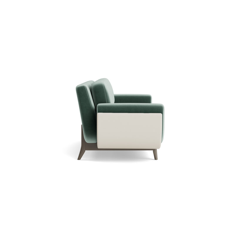 Regatta 100 Sofa, Velvet - Jade/Greenwich Leather - Cream, Driftwood
