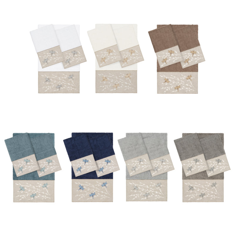 Braelyn 1BT2HT Towel Set 3 Piece Turkish Cotton Towel Set, Latte