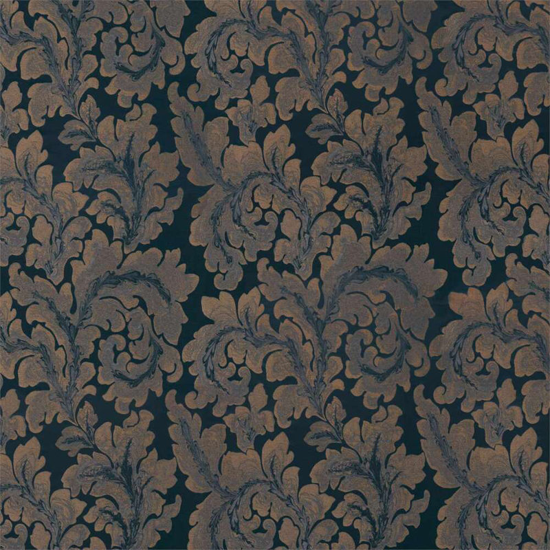 Acantha Silk Fabric, Prussian Blue