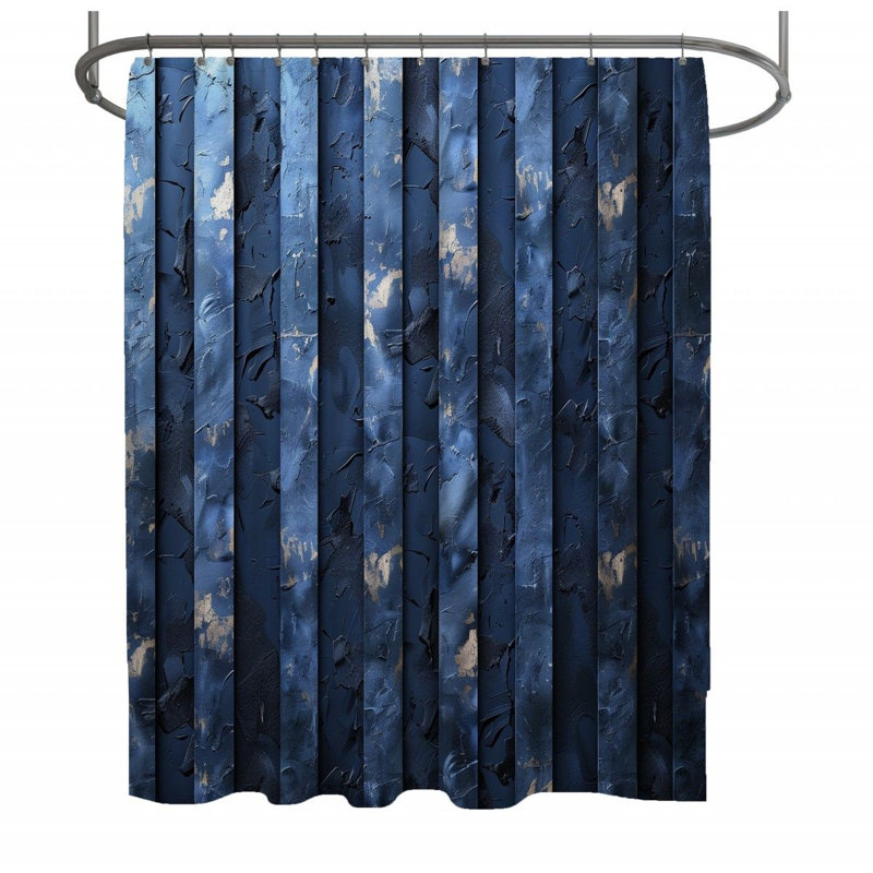 Rideau de douche à rayures - Décoration de salle de bain texturée, H 93 po x l 70 po
