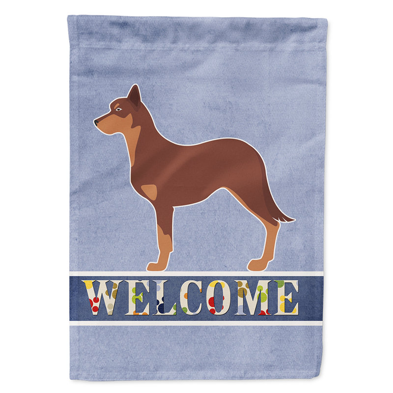 Polyester 2 côtés 40 x 28 po welcome drapeau maison, Kelpie australien