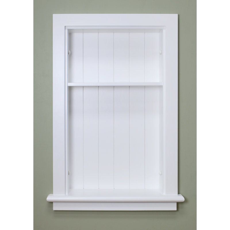Recessed Wall Shelf, White