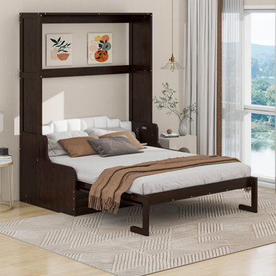 Grand lit escamotable mural avec coussin