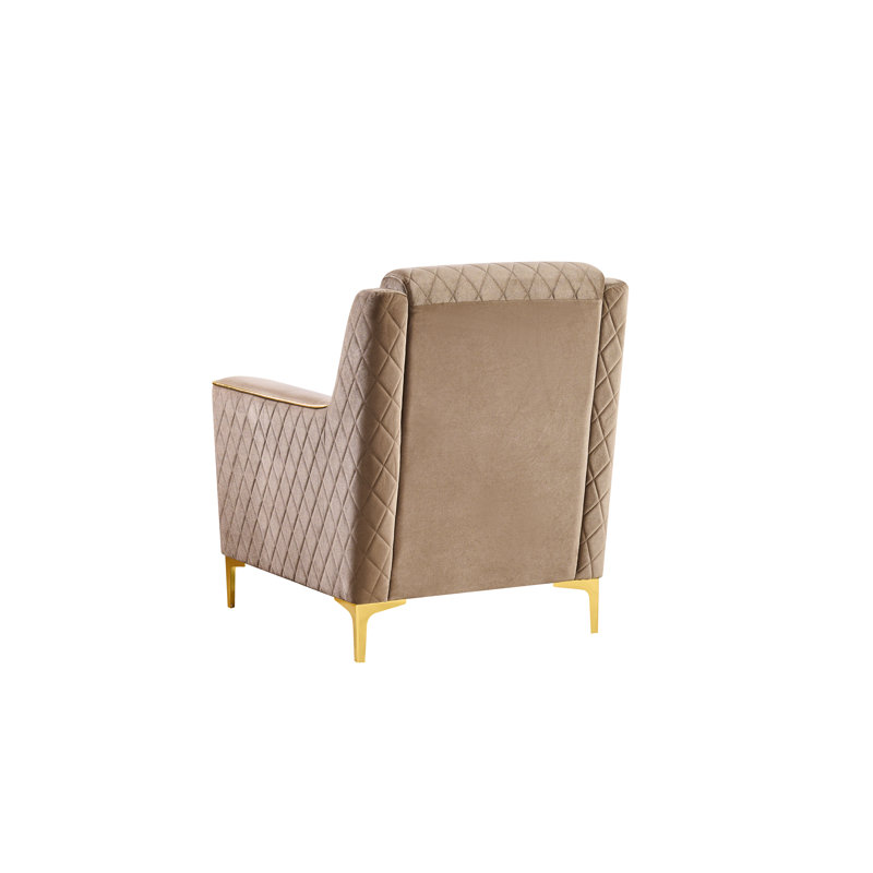 Sombir 39" Upholstered Armchair, Brown 100% Polyester