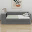 Lit plateforme tapissier avec tablettes de rangement, bureau, station de charge et lit gigogne-1926717899