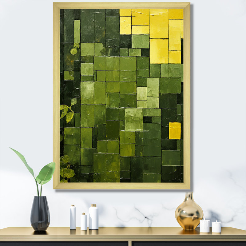 Collage écologique vert écologique II, H 40 po x l 30 po x P 1,5 po, Cadre doré simple
