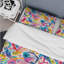 Ensemble de housse de couette abstrait rose et bleu-109144291