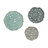 3 Blue Textured Feather Metal Wall Decor Discs - 20", 17.25", 14.25" Diameter, Indoor Display Blue, , , Hanging Object