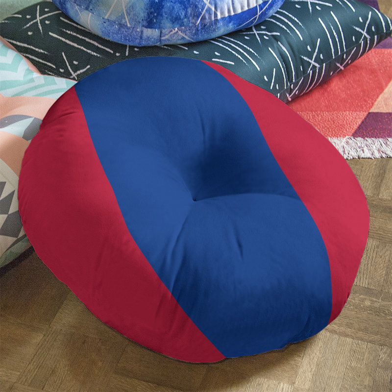 Coussin de sol touffeté buffalo, 26 po x 26 po, Rouge / Bleu