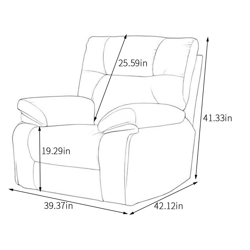 Tasnima Faux Leather Swivel Recliner, Orange