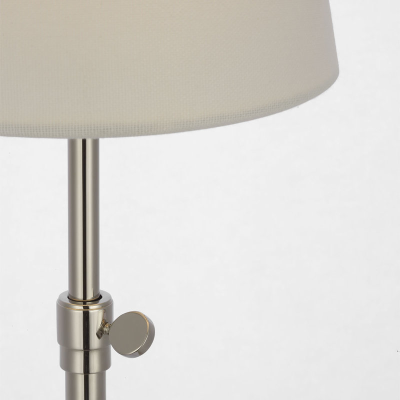 Thomas O'Brien Bryant 27" Adjustable Cordless Table Lamp with Linen Shade, Silver