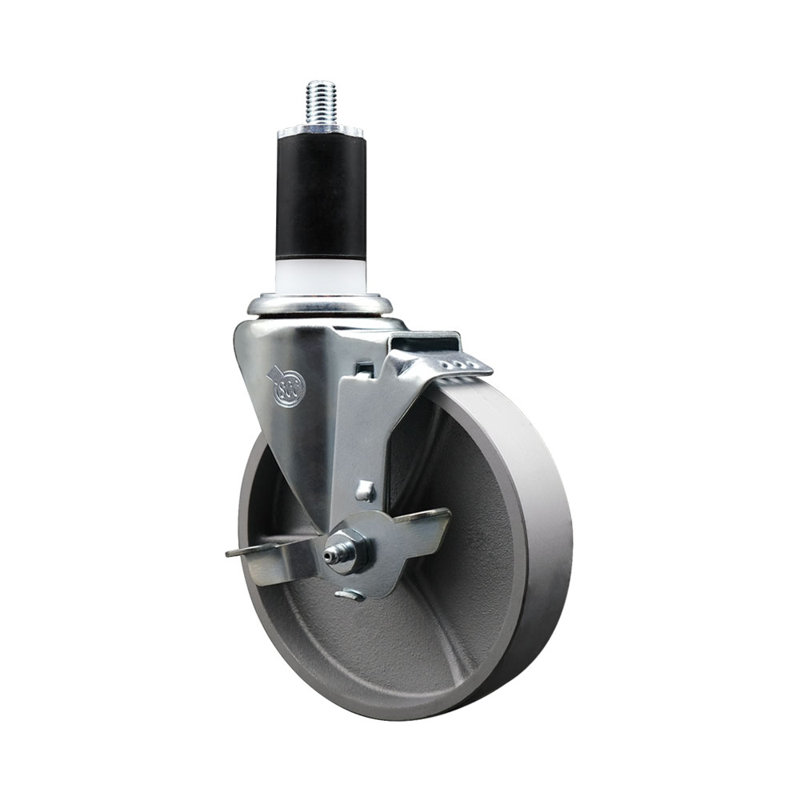 Semi Steel Swivel 1-1/2 Inch Expanding Stem Caster with Brake SCC