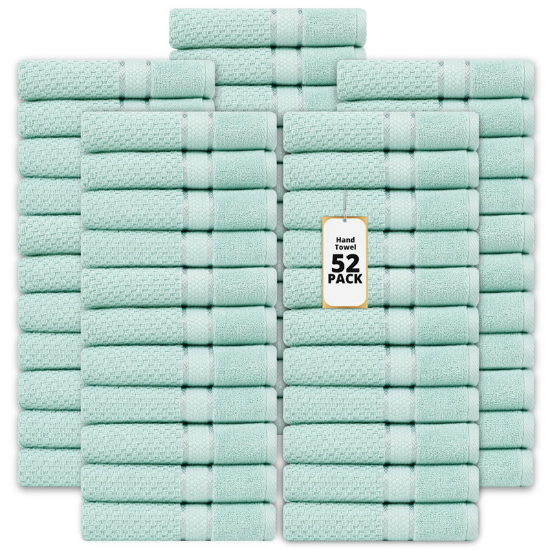 Collection de serviettes texturées 100% coton Mulaayam, Vert menthe