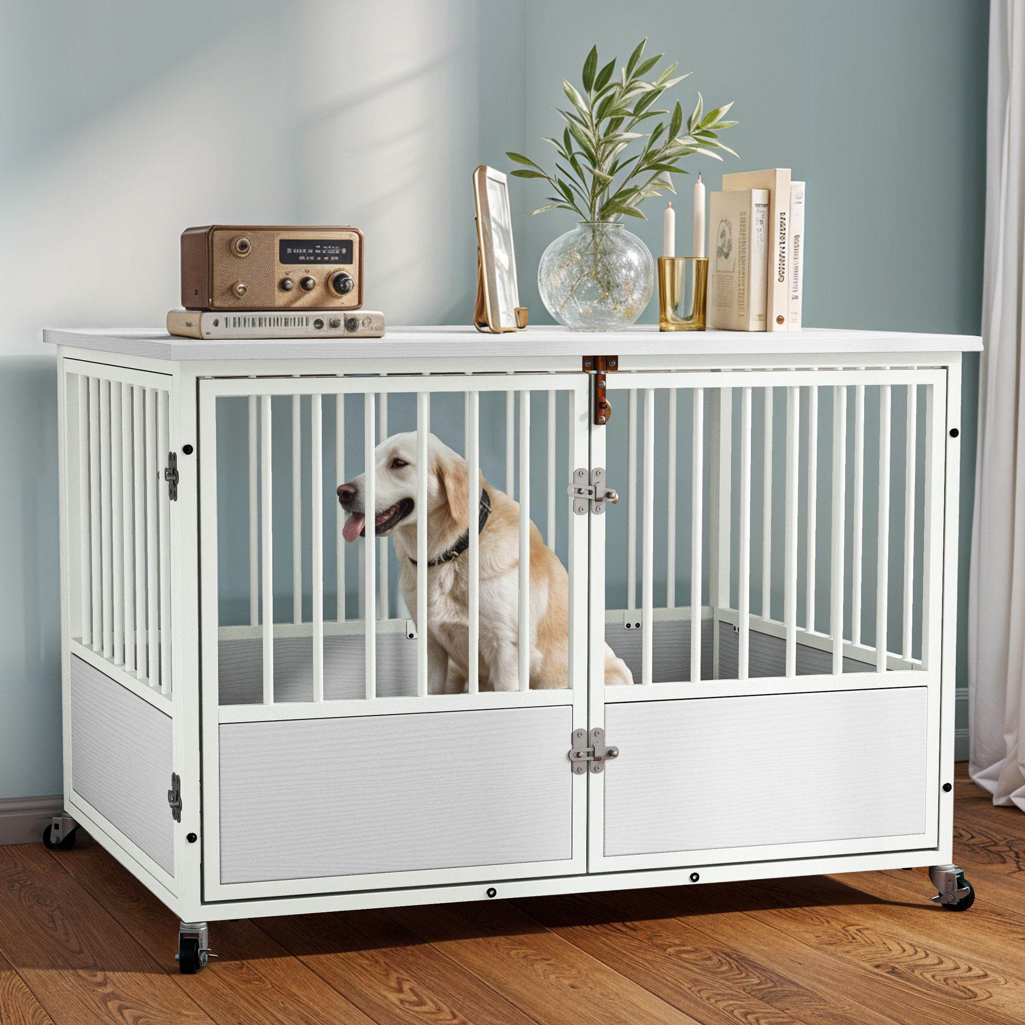 Tucker Murphy Pet™ Indoor Wooden Dog Crate Furniture | Wayfair - Cozy Indoor Pet Crate