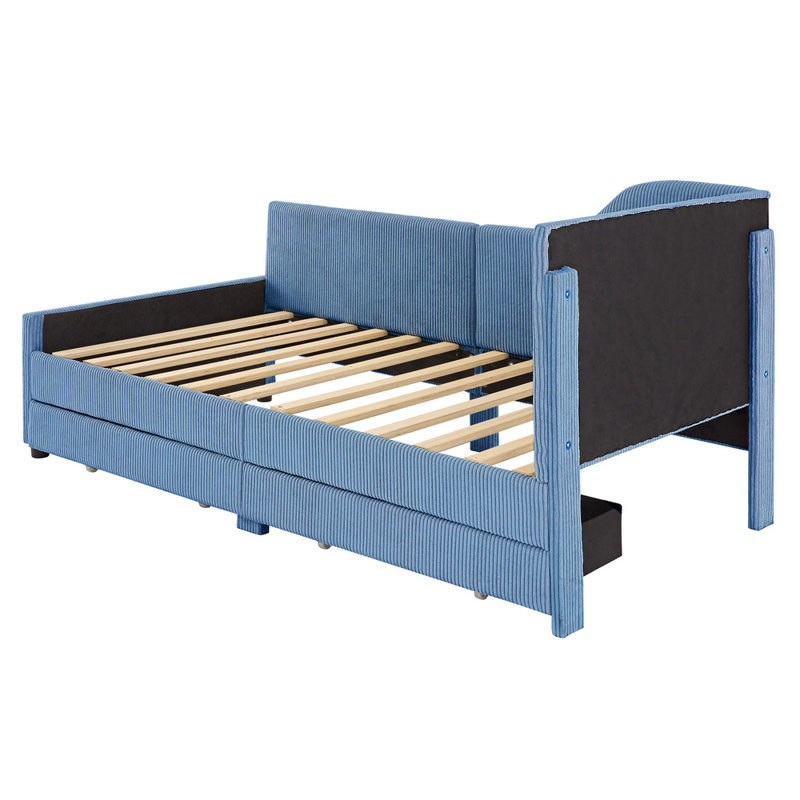 Twin Size Upholstered Daybed, Blue
