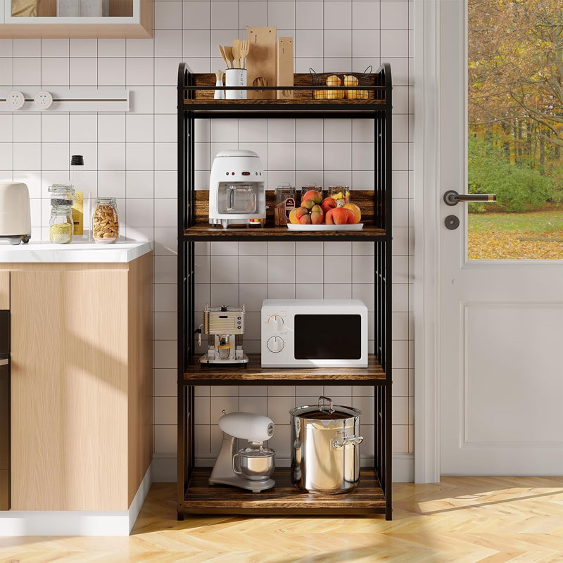 Fabrication en acier robuste - Faites confiance à un cadre en métal robuste conçu pour supporter solidement les micro-ondes et les appareils lourds, assurant ainsi une stabilité durable pour tous vos articles de cuisine essentiels.