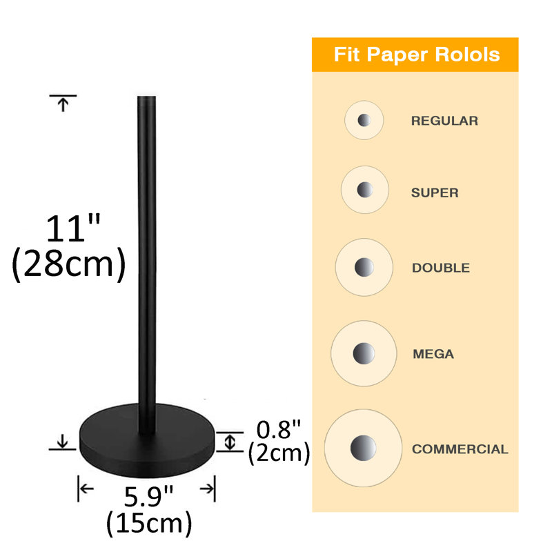 Porte-papier hygiénique sur pied, Noir mat