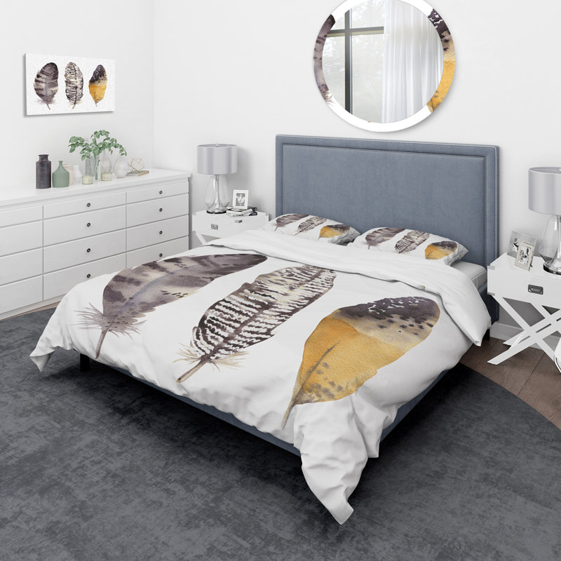 Ensemble de housse de couette bohème et éclectique Boho, Housse de couette simple + 1 taie décorative stan