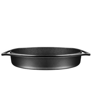 Klee Pre-Seasoned Cast Iron Wok Pan with Wood Wok Lid and Handles - 14  Large Wok Pan with Flat Base and Non-Stick Surface for Deep Frying