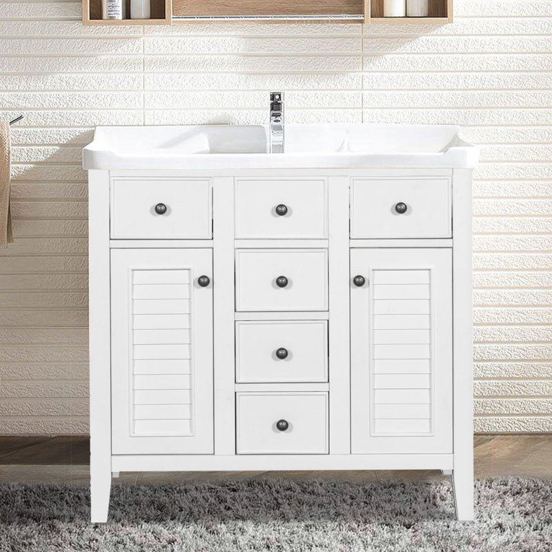 35'' Single Bathroom Vanity Base Only, White