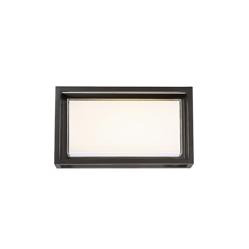 Plafonnier encastré d'extérieur avec cadre, H 8 po x l 20 po x P 4 po, Bronze