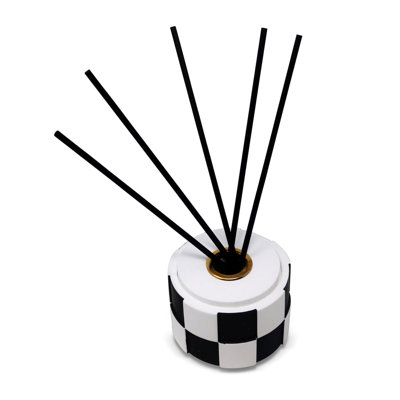 Black and White Checked Reed Diffuser