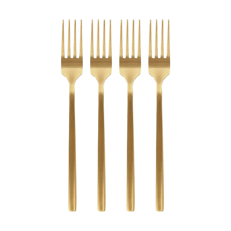 Argon Tableware Stainless Steel Dinner Forks , Gold