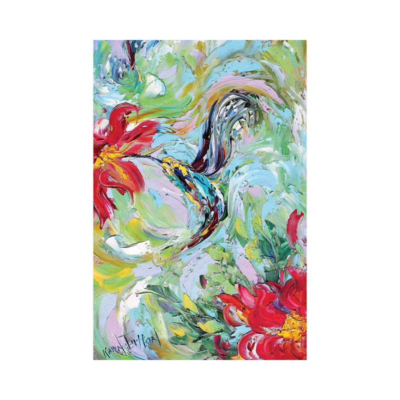 Hummingbird Giclee Native Resolution by Karen Tarlton - Wrapped Canvas Painting, 20.32 cm H x 30.48 cm W