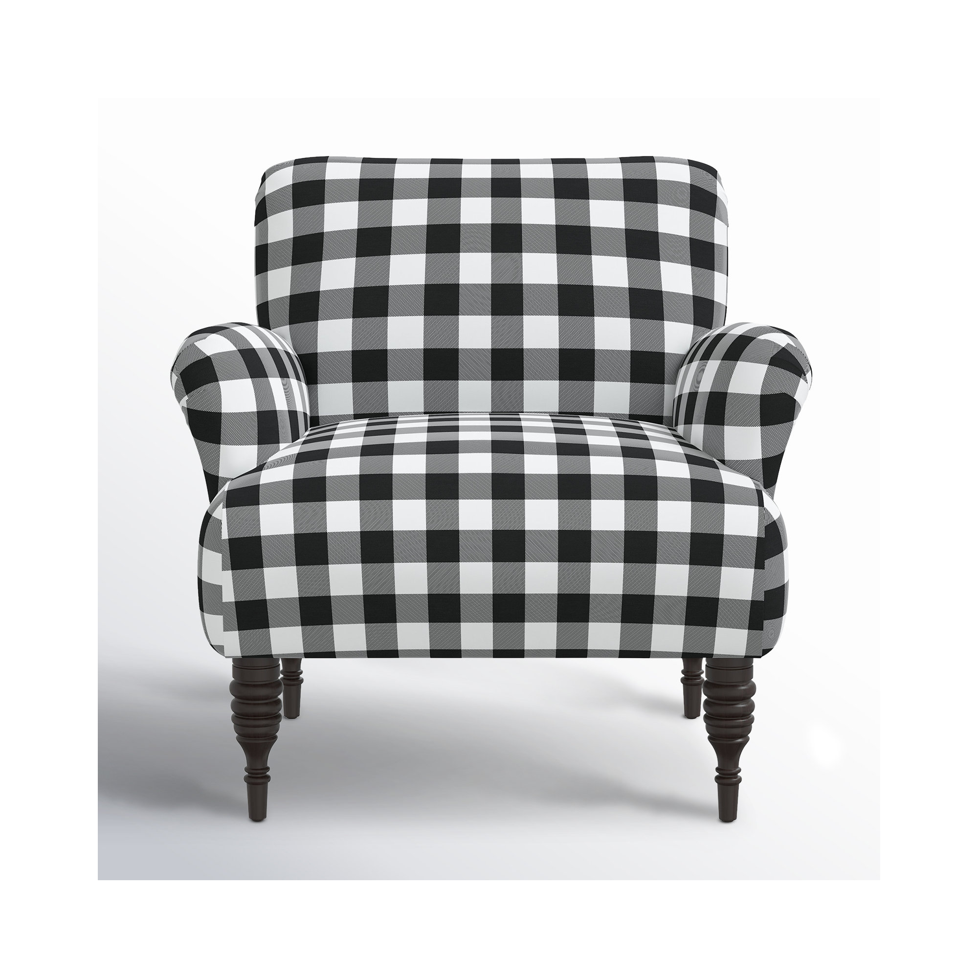 Allura Upholstered Armchair, Classic Gingham Black
