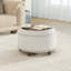 Repose-pieds 25 po avec rangement capitonné rond et coussin capitonné-1661750264