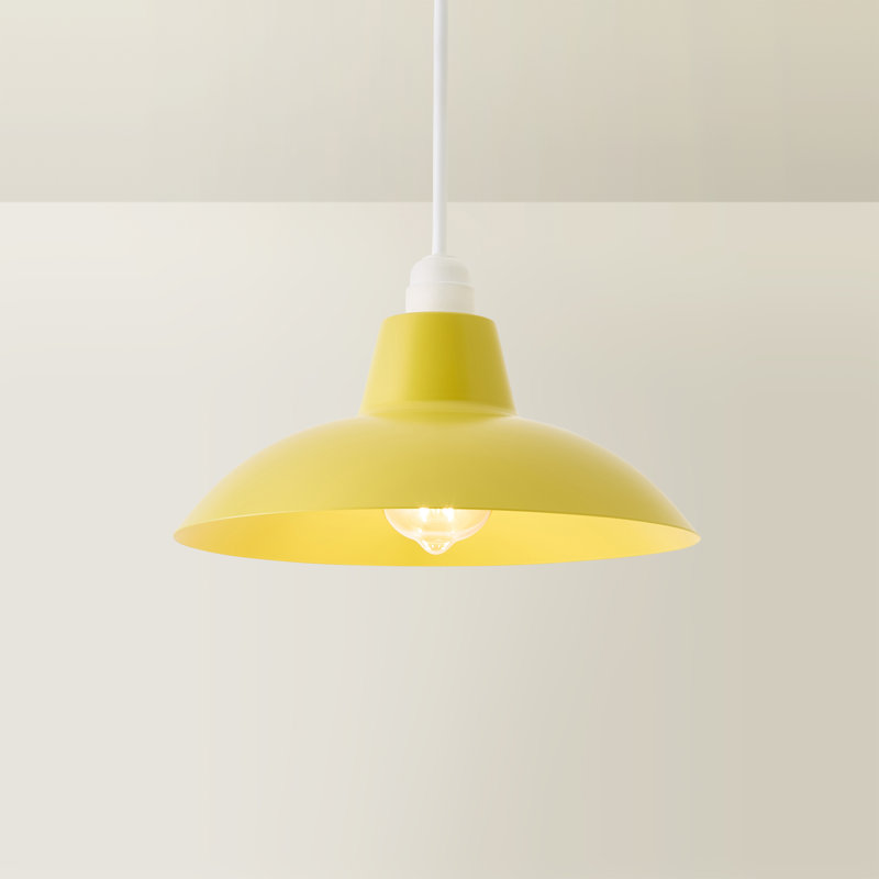 12.2cm H Metal Bowl Pendant Shade ( Clip On ), Yellow